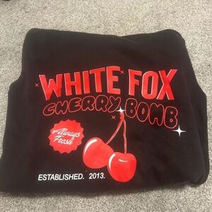 White Fox Boutique Black and Red Cherry Bomb Sweatshirt